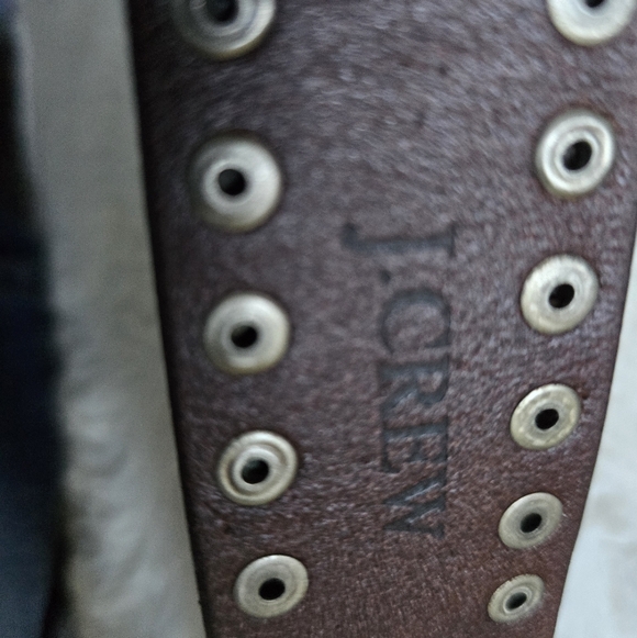 Nice Quality J. Crew Brown Leather Studded Belt - Picture 2 of 8